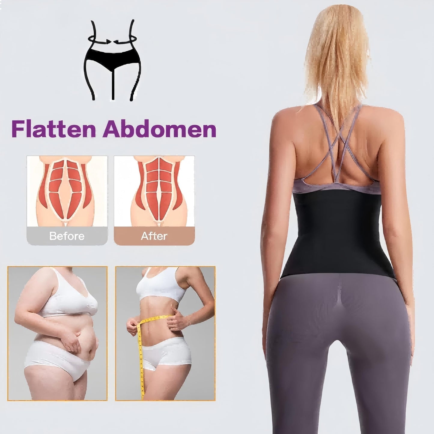 MGHLKF Waist Trainers For Women Belly Fat,Postpartum Belly Wrap For Tummy Control,Bandage Wrap Waist Trainer, Waist Trainer For Women Lower Belly Fat Black