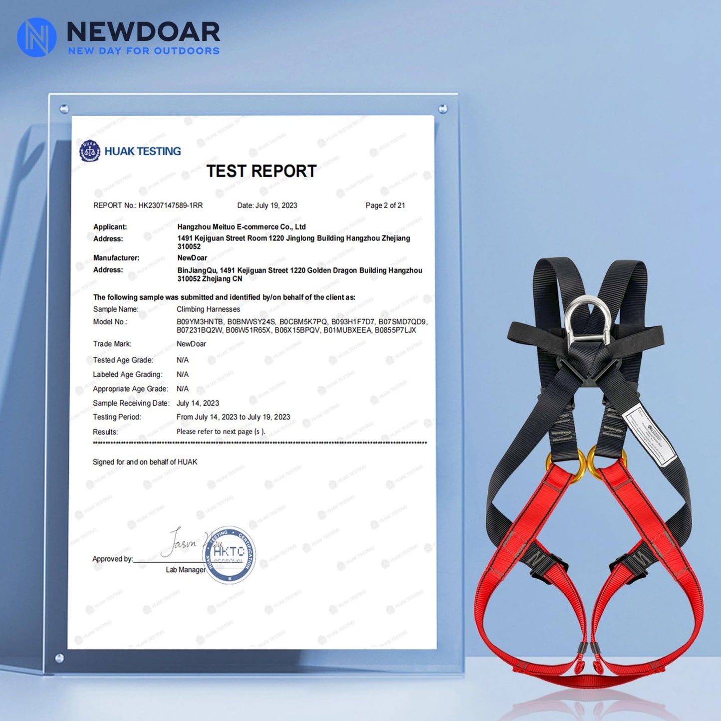 NewDoar Climbing harness CE Certification Full Body for Amusement Park & Rock Climbing Expedition(7-10 Years)