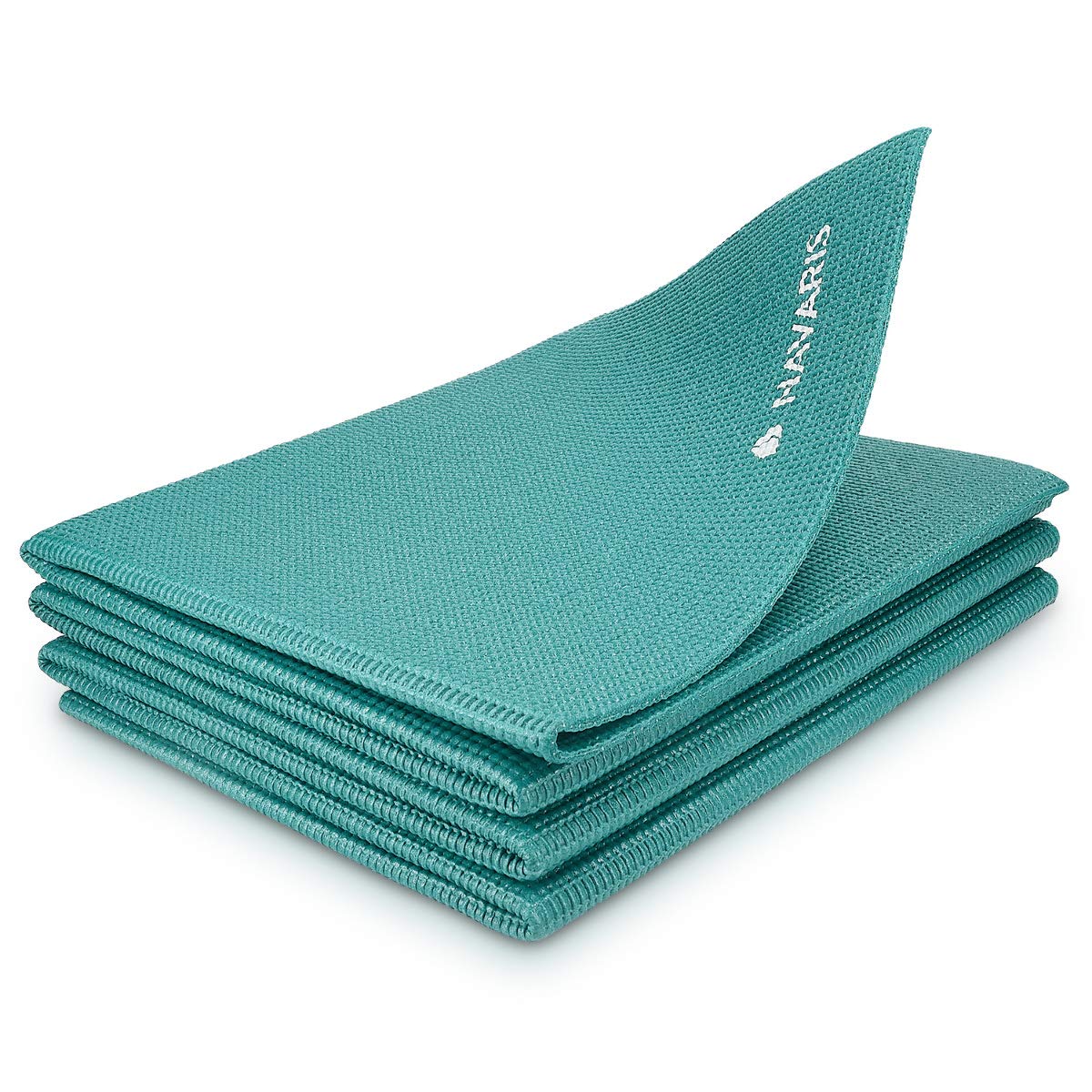 Navaris Foldable Yoga Mat for Travel - 1/8 inch (4mm) Thick Exercise Mat for Yoga, Pilates, Workout, Gym, Fitness - Non-Slip Folding Thin Portable Mat