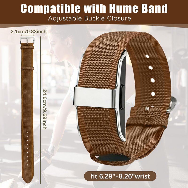 CAMTOVGCA Nylon Loop Compatible with Hume Band, Nylon Replacement Strap, Soft Adjustable Breathable Sport Wristband for Fitness Tracker