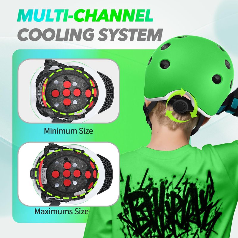 Wemfg Kids Bike Helmet for 5-8-14 Magnetic Buckle Skateboard Helmet for Boys Girls Child Youth Adjustable Lightweight Ventilation and Multi-Sports Scooter Cycling Roller Balance