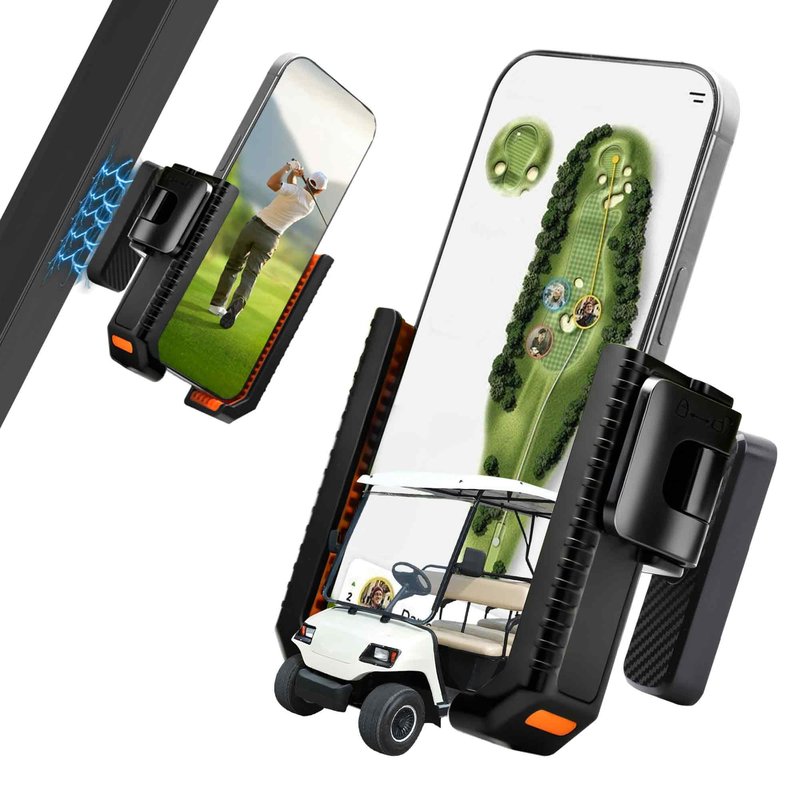 XEEP 2026 Magnetic Golf Cart Phone Holder 8pcs N52 Magnets, 360° Rotation, One-Touch Lock, Compatible with EZGO/Club Car/Yamaha, Golf Cart Cell Phone Holder for All 4.5-7" Smartphones