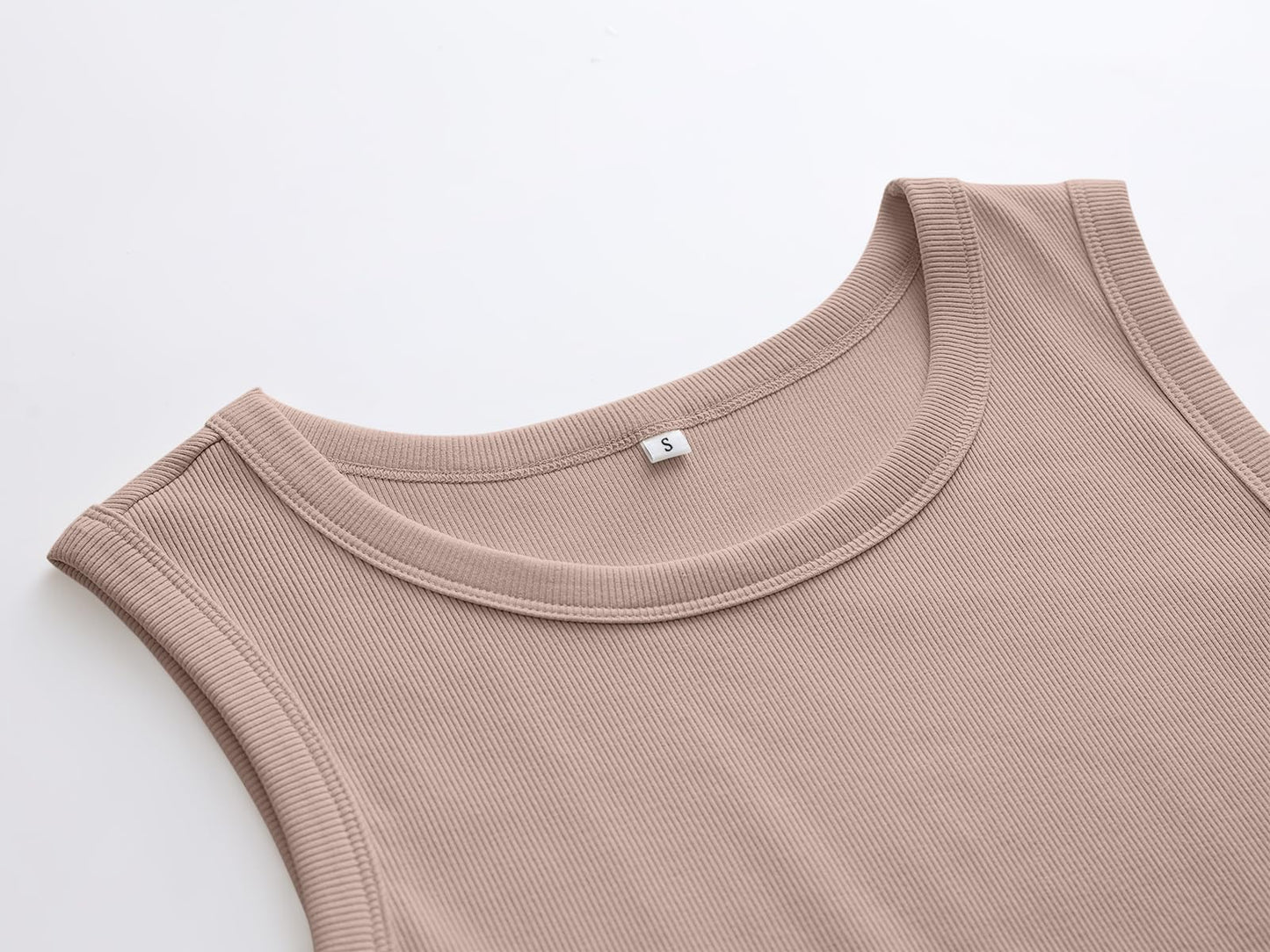 ANRABESS Womens Sleeveless High Neck Tank Tops Fashion Summer Casual Basic Slim Fit Ribbed Racerback Top Shirt Clothes Khaki X-Large