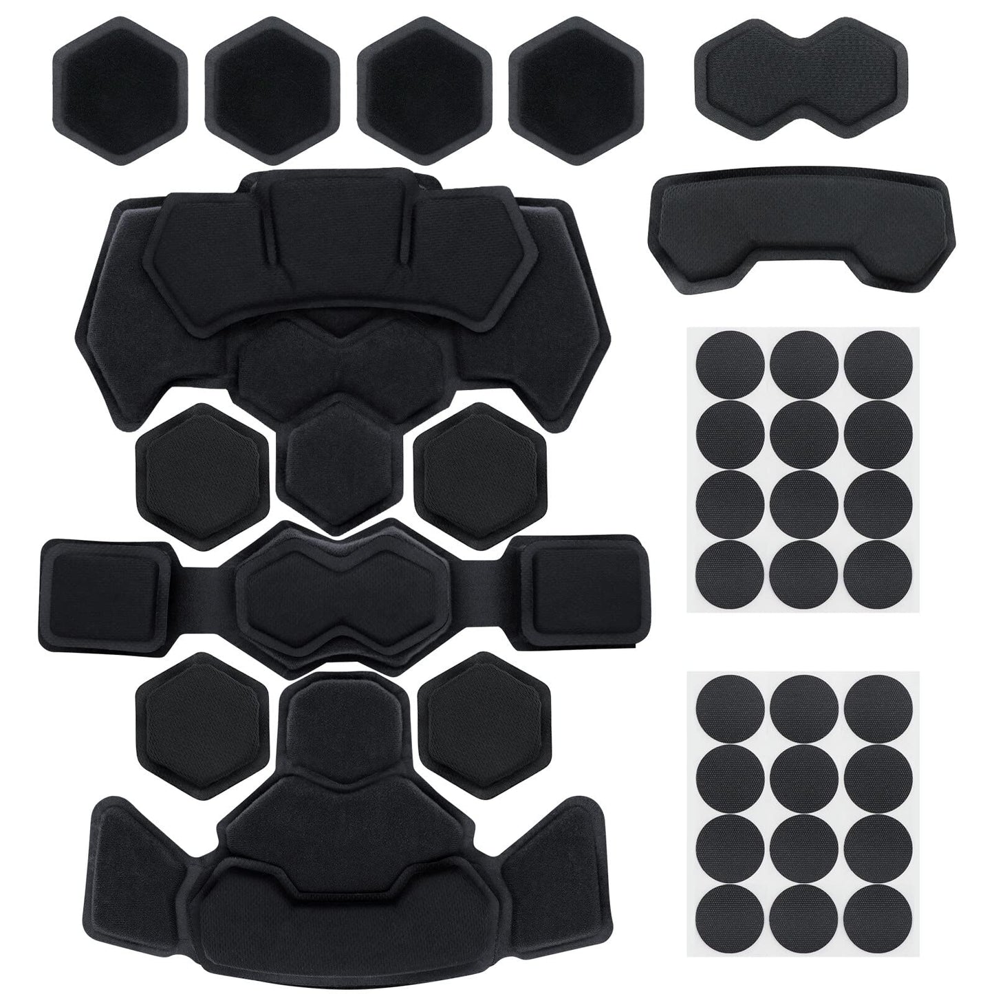 AOUTACC Tactical Airsoft Helmet Padding,Helmet Replacement Memory Foam Padding Kits Set,Protective Cushion Buffer Pad for Fast MT MICH IBH AF ACH Helmet (Fourth Generation,BK)