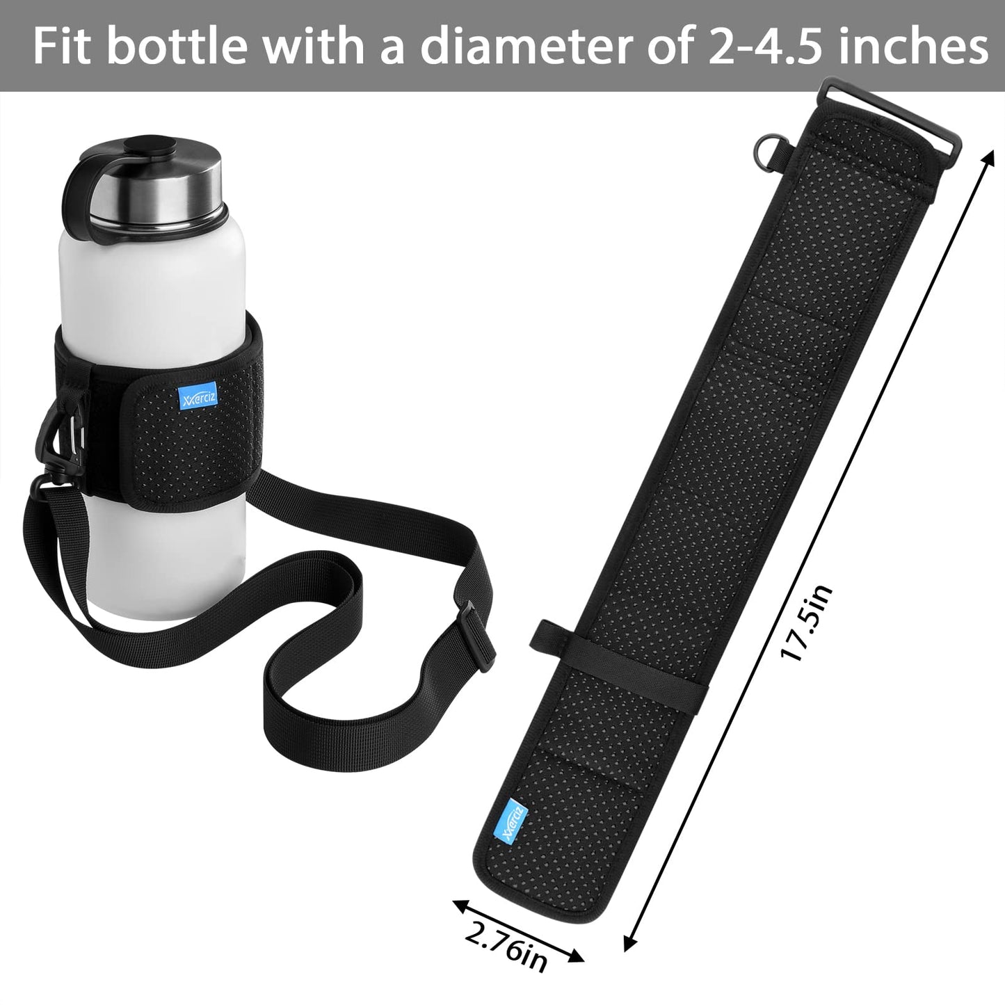 Xxerciz Water Bottle Carrier Holder with Adjustable Shoulder Strap Universal Bottle Sling for Walking Hiking Camping