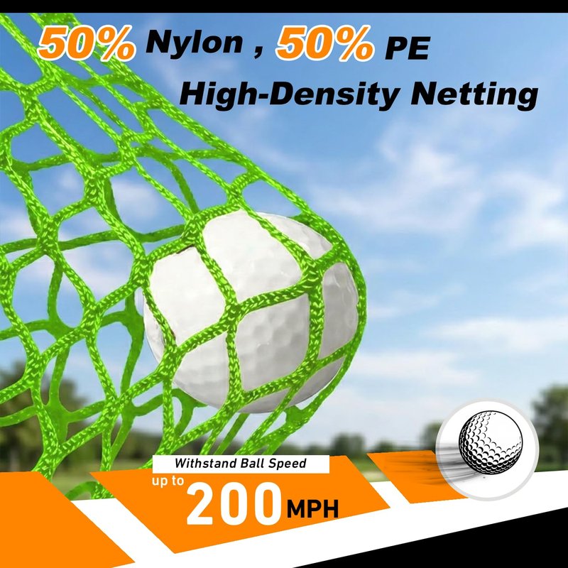 Gagalileo Golf Net for Hitting Cage - High Impact Replacement Practice Netting Easy Assemble Durable Nylon PE Blend for Backyard Indoor Garage Driving Chipping Training 10X10 FT