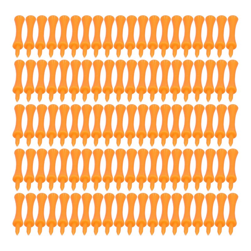 Headerbs 100Pcs 70mm Orange Plastic Tees Set Lightweight Small Portable Trapezoidal Tees for Outdoor Trianing