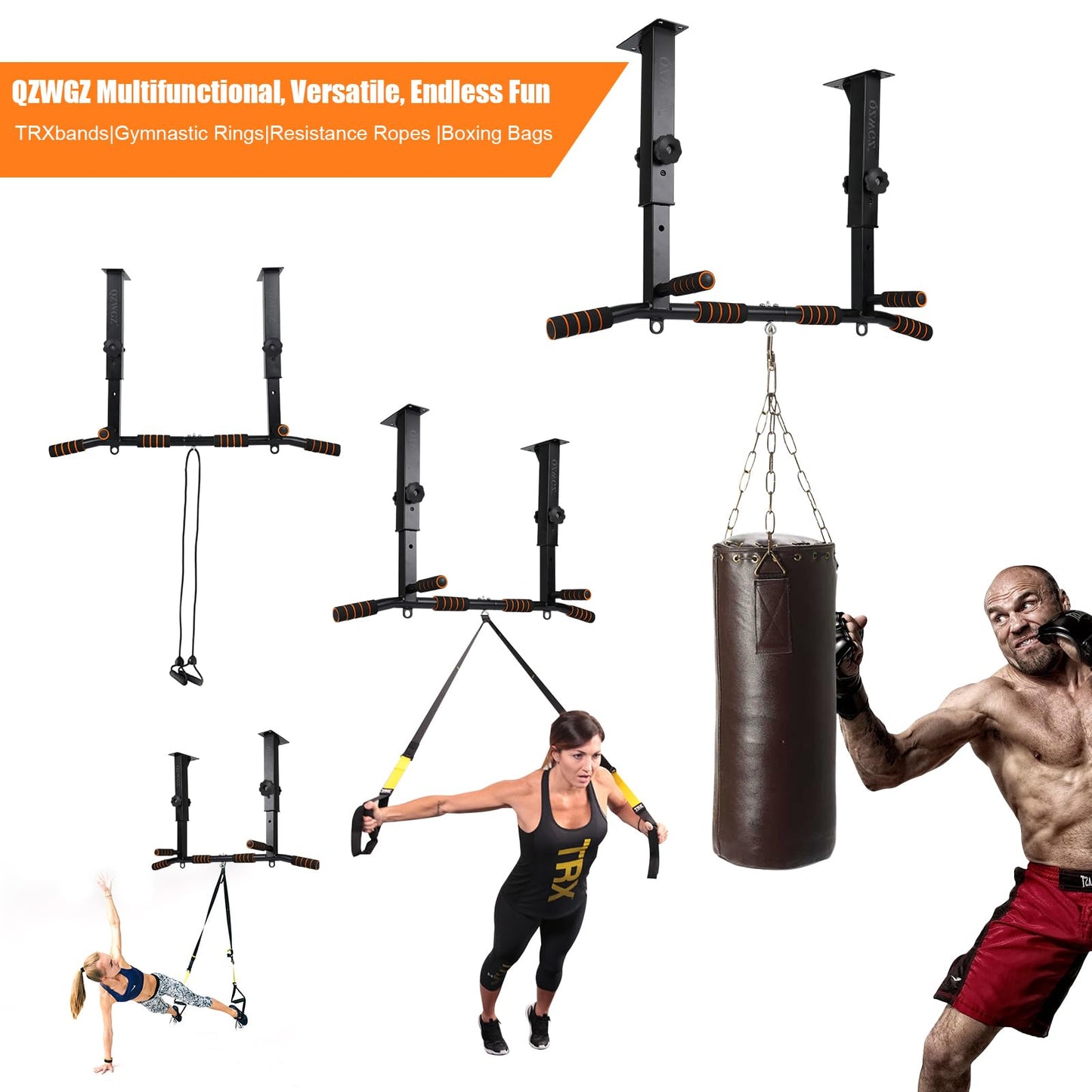 Height Adjustable Pull Up Bar, Heavy Duty Pull Up Bar, BarMount, Ceiling Mount, StrengthTraining Equipment for Home, Gym, Strength Training(Maximum (Ceiling mounted)