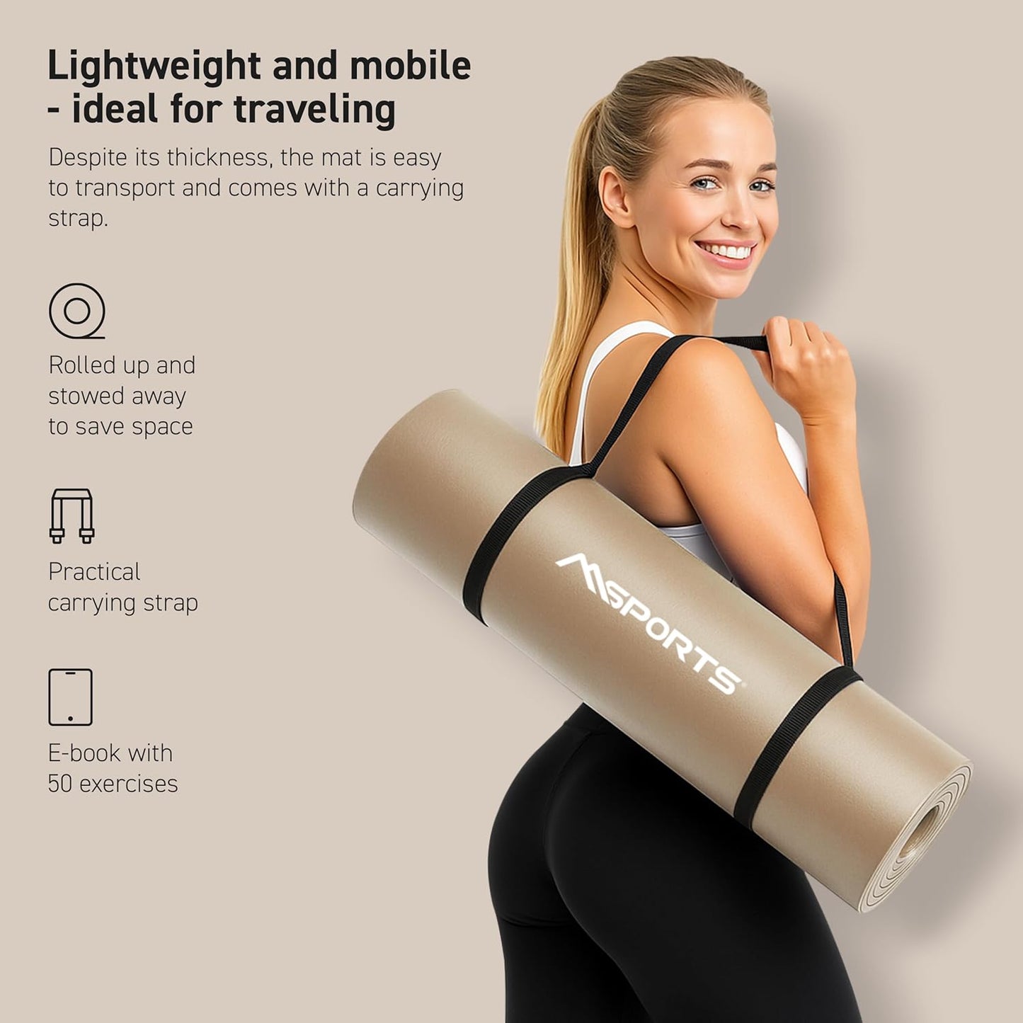 Yoga Mat - Premium Non-Slip Thick Exercise Mat for Home Workouts | Cushioned NBR Foam, Comfortable for Pilates & Stretching