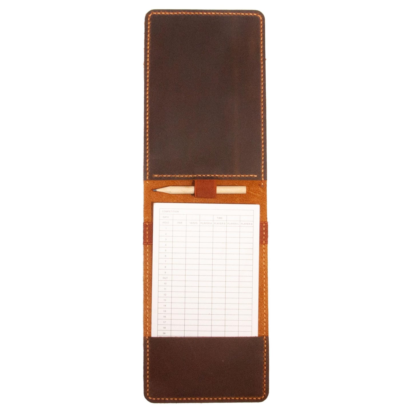 Leather Golf Scorecard & Yardage Book Holder, Personalized Golf Gift, Yardage Book Holder, Gifts for Dad, Gifts for Golfers (Pattern #6)