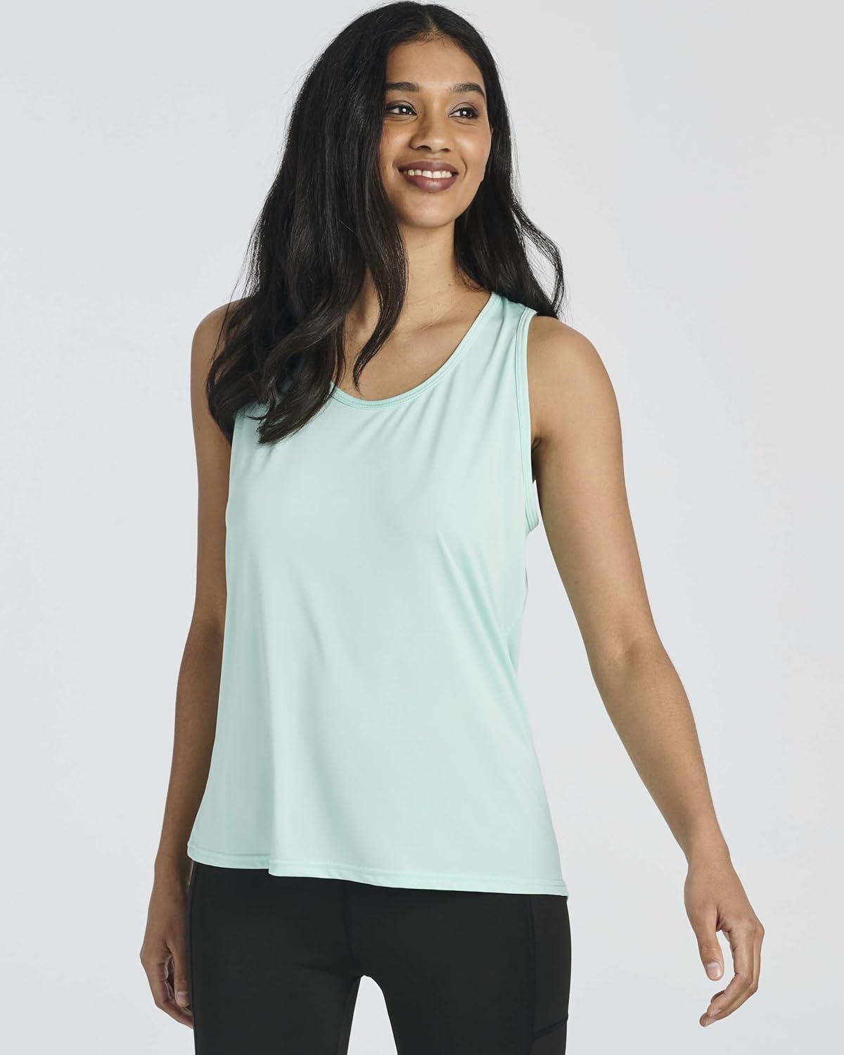 Real Essentials Women's Crossback Keyhole Workout Tank Top - Dry-Fit Sleeveless Yoga Gym | Plus Size Available