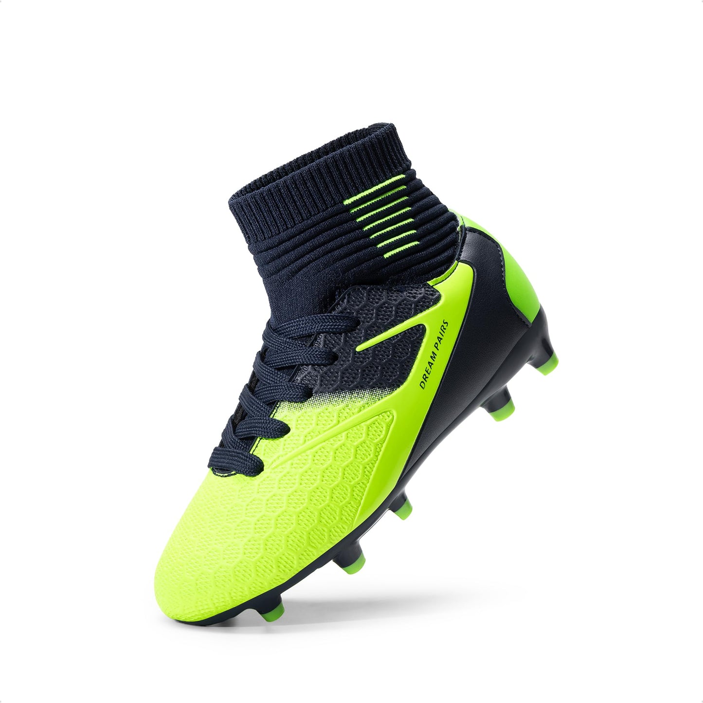 DREAM PAIRS Kids'Football Soccer Cleats,Dark/Blue/Neon/Green,13 Little Kid