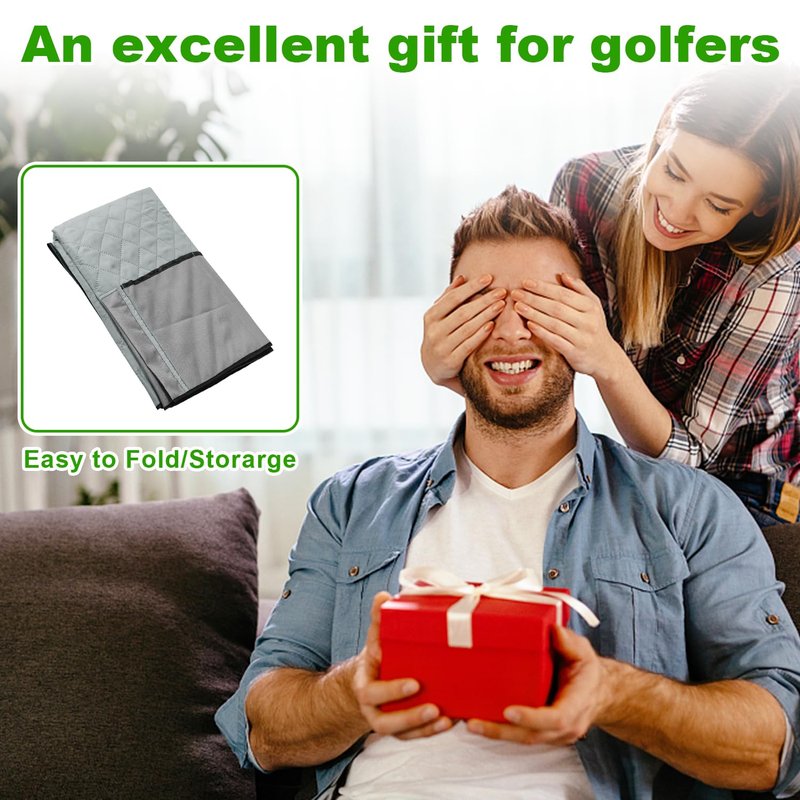 Grekos Golf Cart Seat Covers, Golf Cart Seat Covers with Front Seat 4 Pockets Anti-Slip Low Surface Design 39''x 22'' for Universal Golf Accessories, Non-Slip Easy to Clean, Gray
