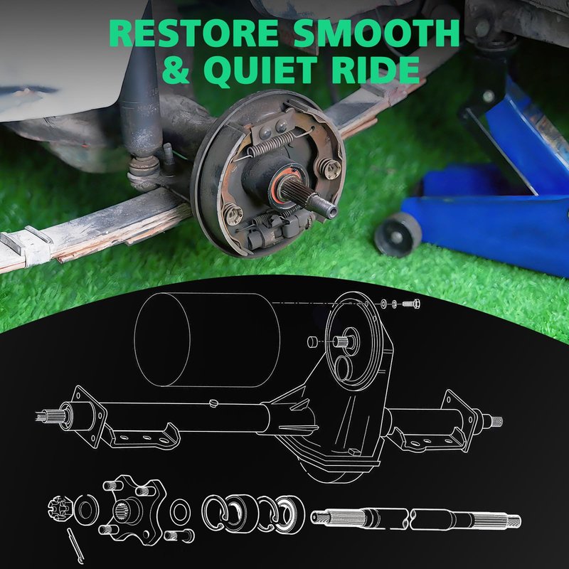 Golf Cart Rear Axle Kit for E-Z-GO TXT & Medalist Electric (1994.5-2013) | Complete Driver & Passenger Side Axle Shafts, Bearings, Seals | Replaces OEM 20377-G11, 20377-G12 Fits Electric Models Only