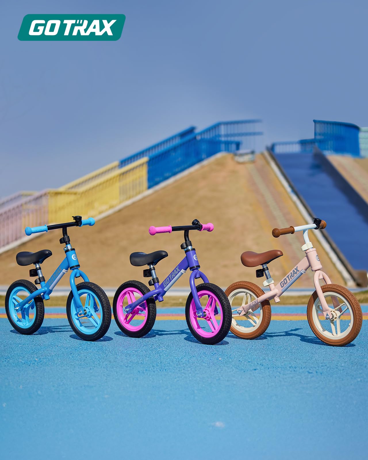 Gotrax KS12 Balance Bike for 2-5, 12" Toddlers Push Bike with LED Light, Adjustable Seat & Handlebar, Flat-Free Tires & Easy Assembly Kids Bicycle, Lightweight & No Pedal, Gift for Boys Girls, Blue