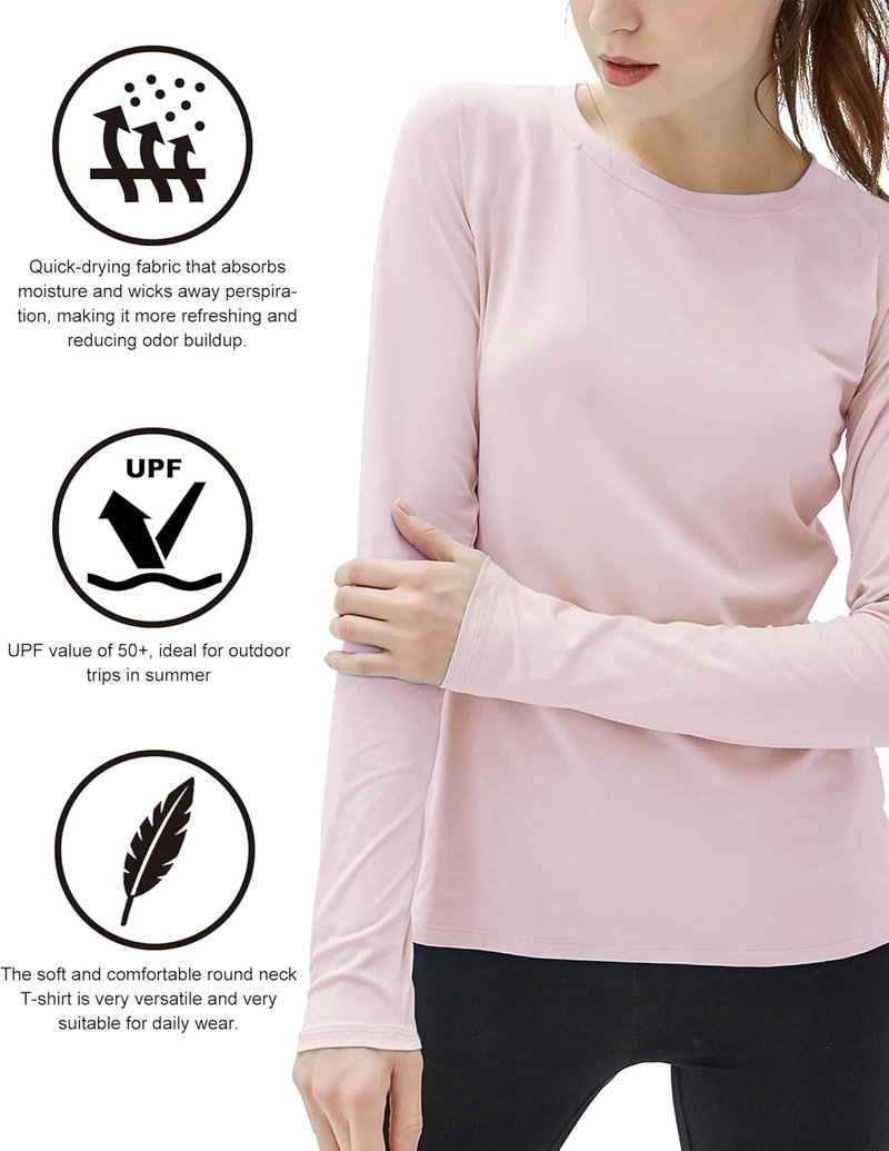 Women's UPF 50+ Sun Protection Long Sleeve Rash Guard | Athletic Swim Shirt for Hiking & Running