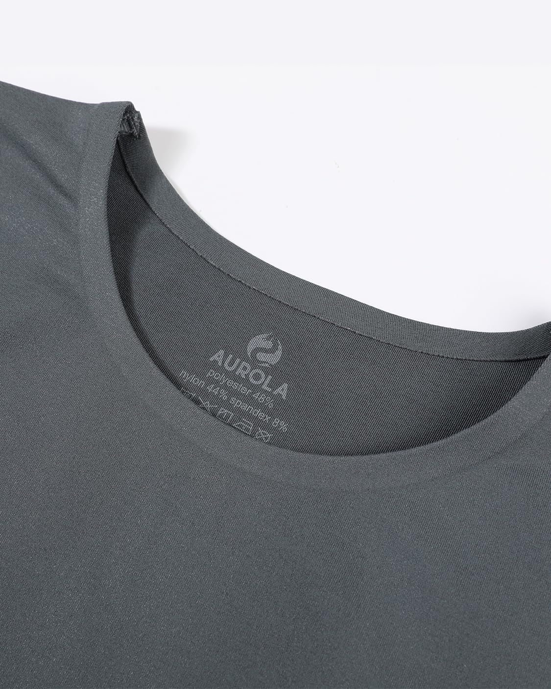 AUROLA Women Essentials Seamless Short Sleeve Fitted Tshirt Gym Workout Athletic Shirts Top Tee Steel Grey