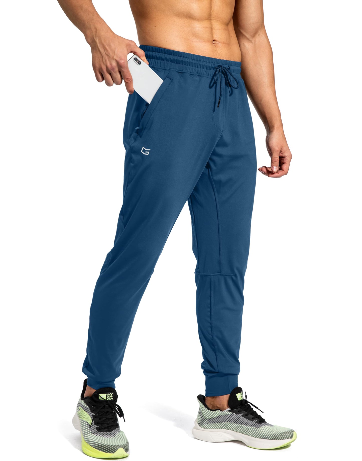 G Gradual Men's Sweatpants with Zipper Pockets Athletic Pants Traning Track Pants Joggers for Men Soccer, Running, Workout(Dark Blue,XS)