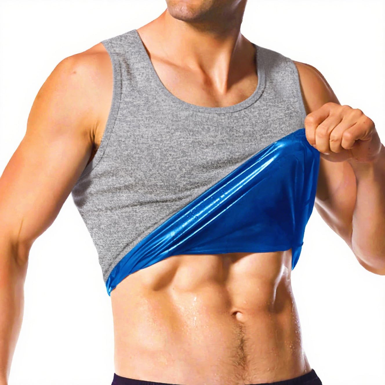 Men's Sauna Shirt - Short Sleeve Sauna Suit for Effective Sweat & Body Shaping | Gym Exercise Tank Top