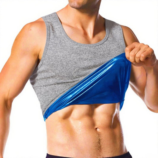 Men's Sauna Shirt - Short Sleeve Sauna Suit for Effective Sweat & Body Shaping | Gym Exercise Tank Top