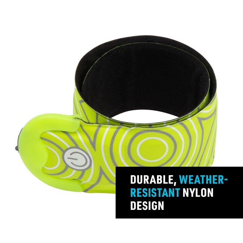 Nite Ize SlapLit Rechargeable LED Slap Wrap - Light-Up Slap Band for Wrists or Ankles - Wristband for Nighttime Visibility - Running, Biking, Hiking & More - Neon Yellow with Green LED