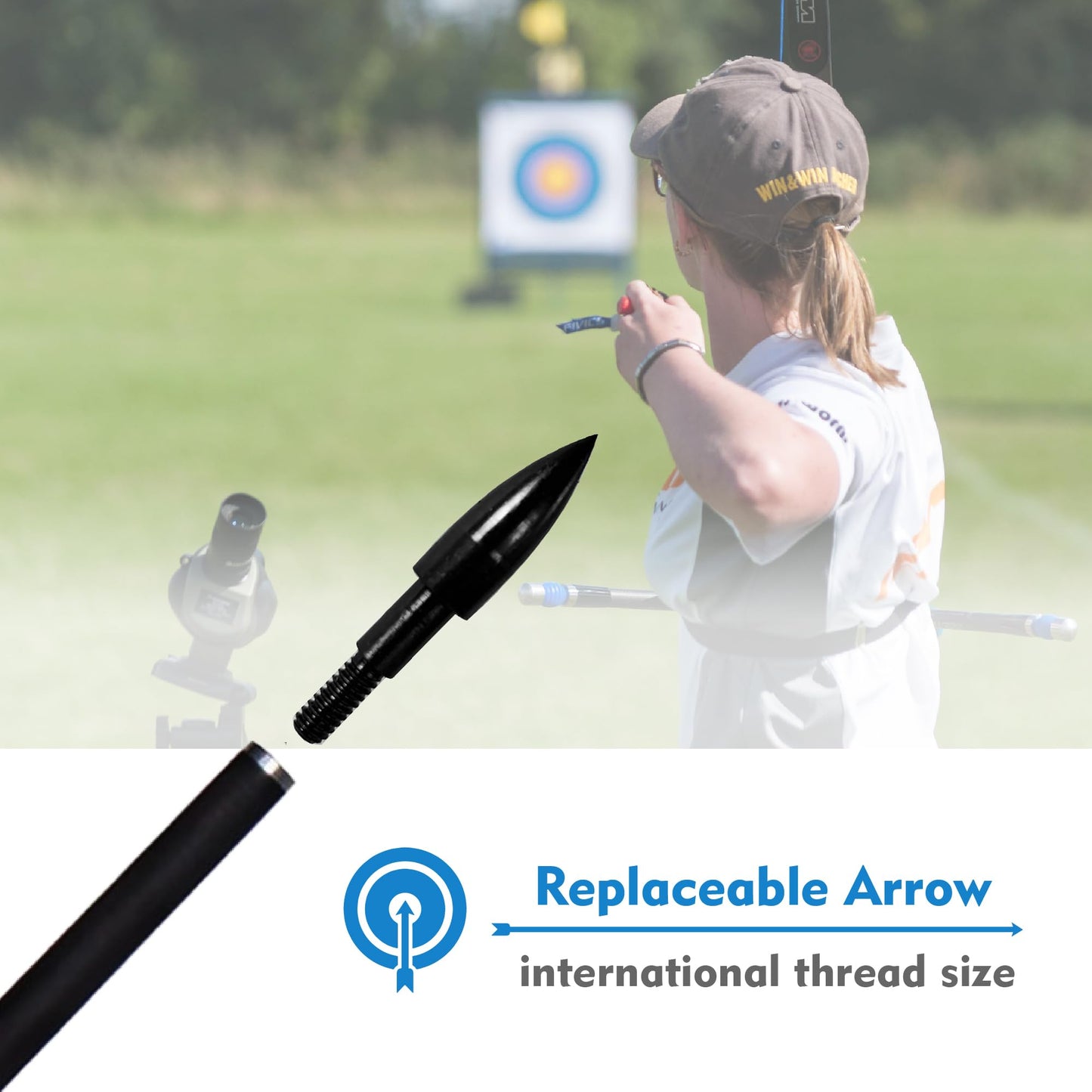 12pcs Archery Arrow Tips 100/125/150/200 Grain Field Tips 5/16 Inch Screw in Bullet Points, Archery Target Crossbow Practice Tip for Arrow Recurve Bow Compound Bow, Hunting Bow Arrow Target Practice