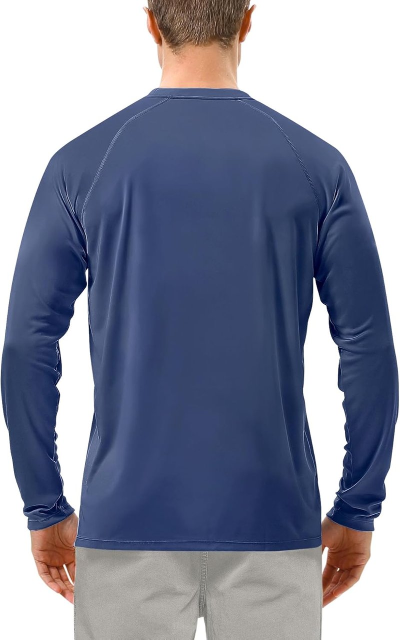 UPF 50+ UV Sun Protection Shirts for Men - Long Sleeve SPF Rash Guard for Fishing, Hiking, Swimming & Running