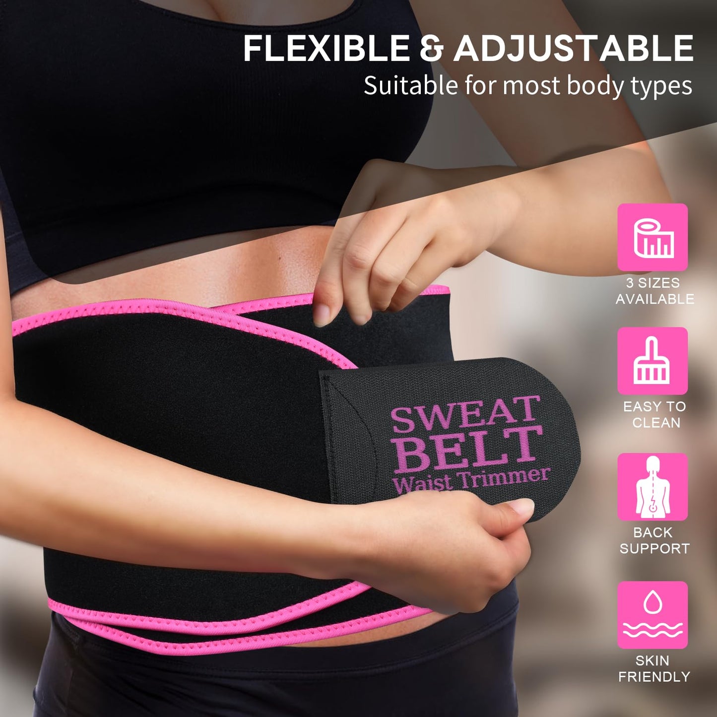 Lisacool Waist Trainer for Women Lower Belly Fat,Waist Sweat Band for Women,Belly Band Tummy Control & Workout Waist Trimmer Silver-red