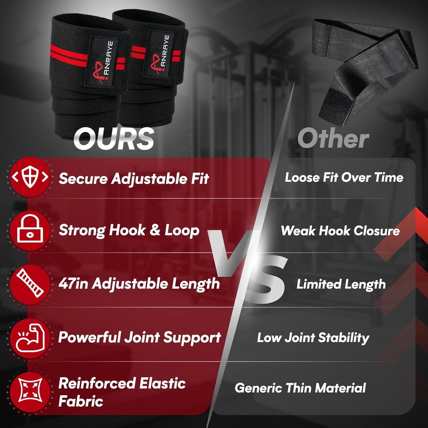 Elbow Wraps for Weightlifting - Adjustable Compression Straps for Joint Support | 1 Pair, Elbow Sleeves for Men & Women