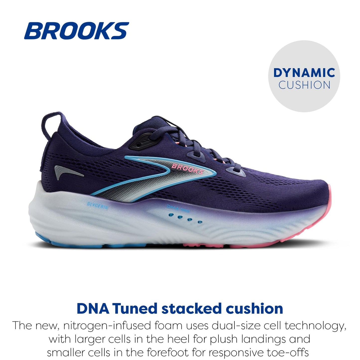 Brooks Women’s Glycerin 22 Neutral Running Shoe - Blue Ribbon/Peacoat/Dianthus - 11 Wide