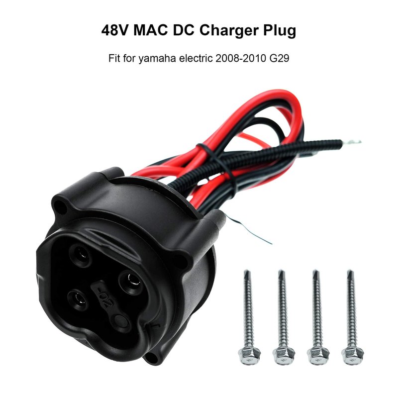 48V MAC DC Charger Plug Powerwise Receptacle Fits for Yamaha Electric G29 2008-2010 Replace JR1-H235A-00 JW2-H6181-02