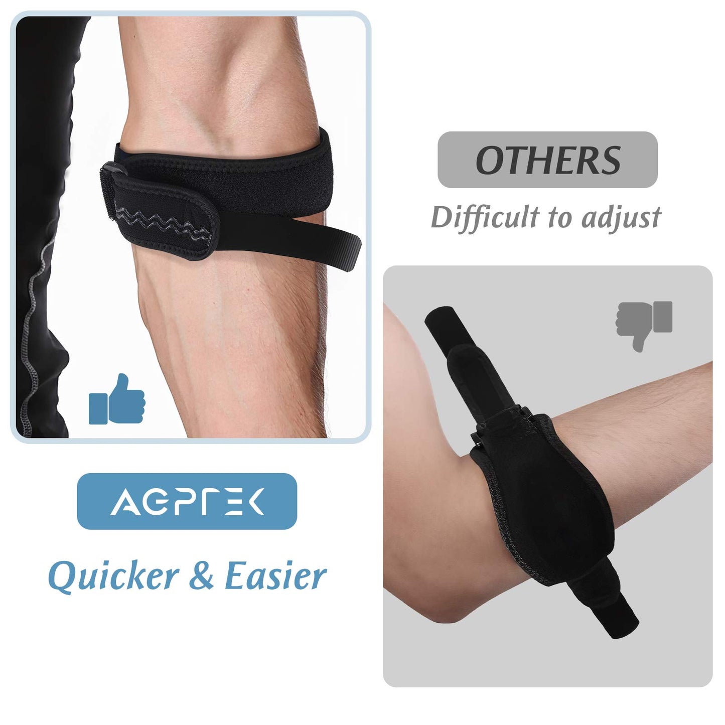 AGPTEK Elbow Brace for Tennis Golfers Elbow, Elbow Strap for Men & Women