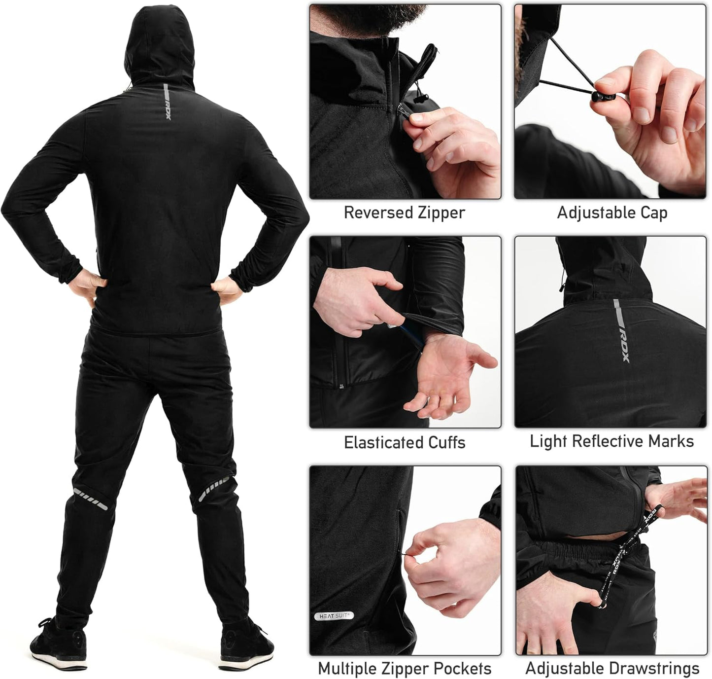 RDX Sauna Suit - Full Body Sweat Heat Suit with Hood | OEKO TEX 100 Certified, REACH Compliant