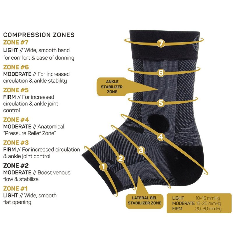 OS1st AF7 Ankle Bracing Sleeve Helps stabilize weak Ankles, Assist with Inversion sprains, Relieve Achilles tendonitis