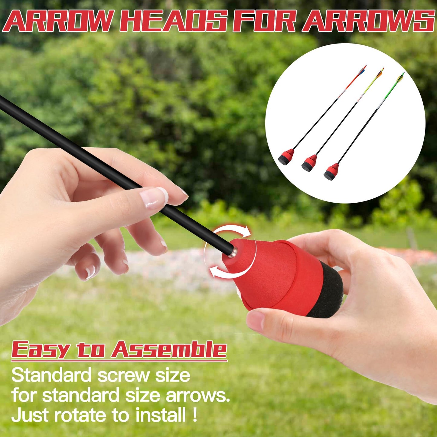 Eyourlife Foam Arrow Tips 10 Pack Foam Arrowheads Practice for LARP Arrows Soft Sponge Arrow Tips for Archery Beginners Outdoor Camping