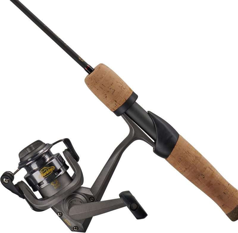 Berkley Lightning Ice Fishing Combo - Medium Light 28" Rod | Black & Grey Design