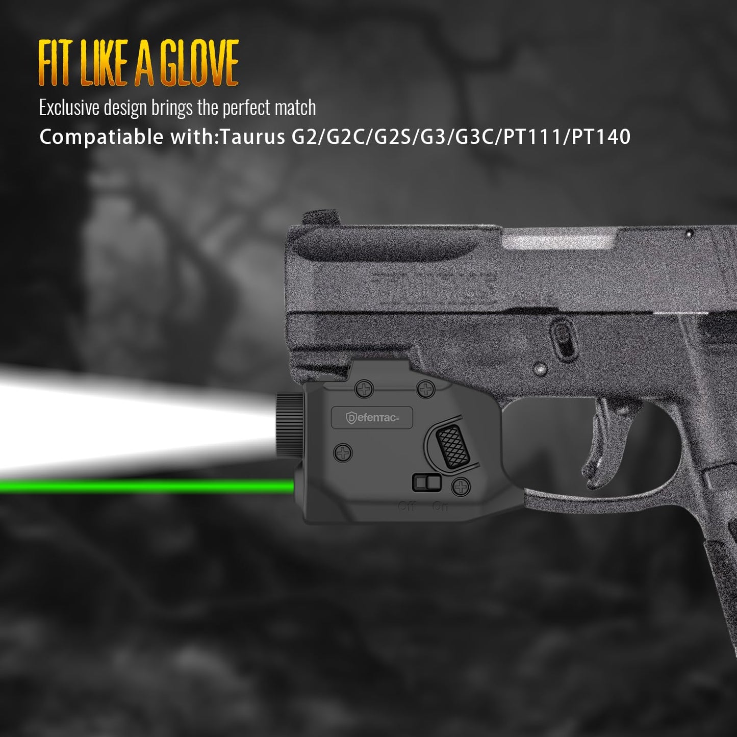 Defentac 350 Lumens Pistol Light and Green Laser Sight Combo
