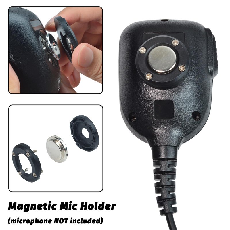 TWAYRDIO Magnetic Mic Holder, Mobile Radio Microphone Magnet Mount, CB Mic Hanger, Mounting Solutions for Car Truck Dash Board, Compatible with Motorola Kenwood Mics
