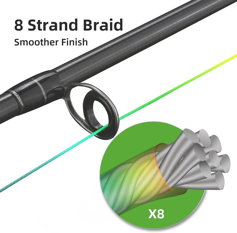 RUNCL 8 Strands Braided Fishing Line - High Visibility, Super Strong & Abrasion Resistant | 12lb to 100lb, 328yds to 1093yds