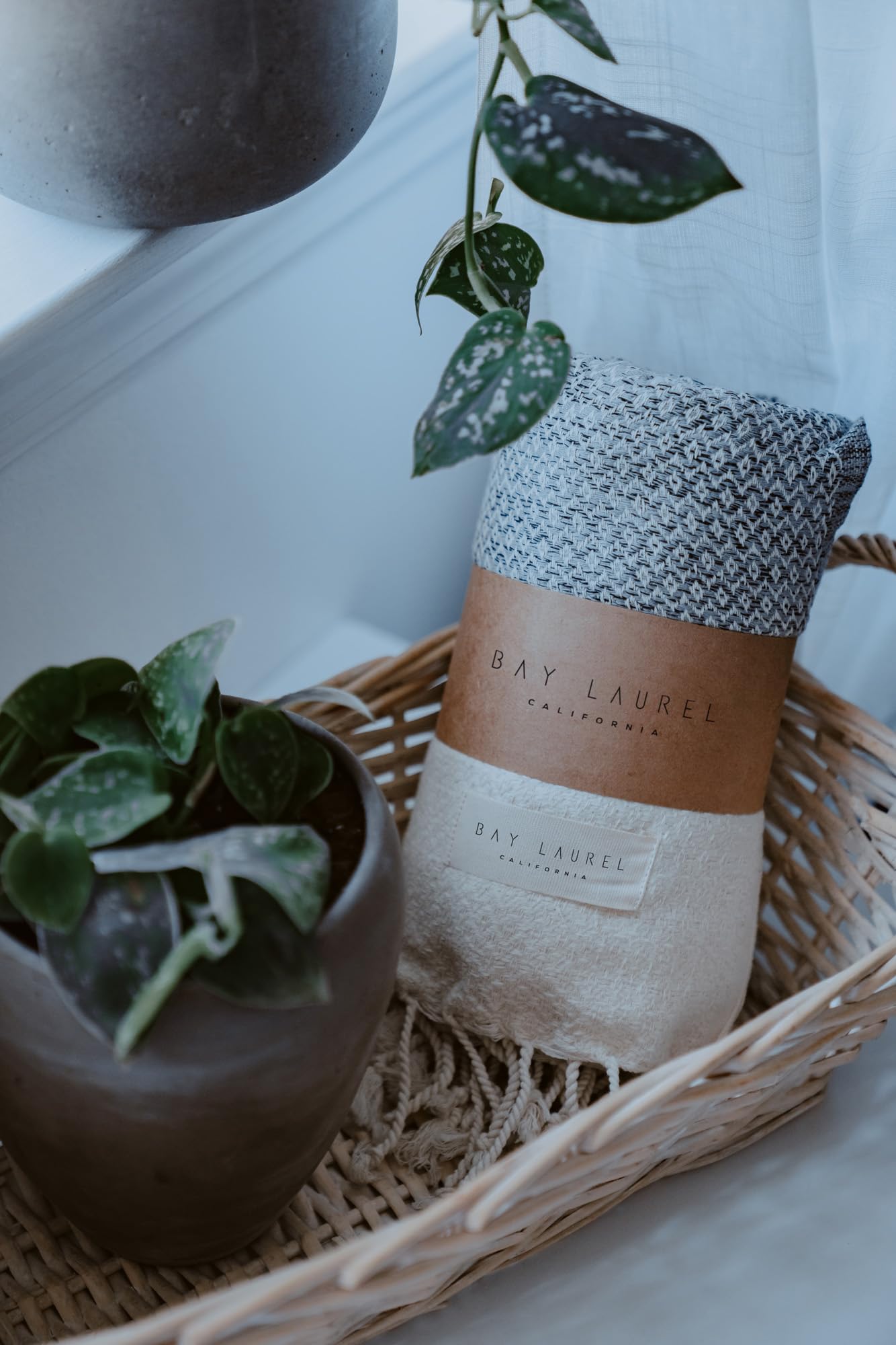 BAY LAUREL Turkish Hand Towel – Pack of 2 | Soft & Absorbent Decorative Towels for Bathroom, Hand, Face, Hair, Gym, Yoga, SPA, Kitchen & Tea | Boho Decor (Gray, Diamond 15x26 Inches (Set of 2)