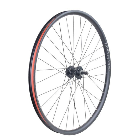 26/27.5/29 Inch Bicycle Wheelset - 14Gx32H Spokes with ED Brass Nipples - 100mm Front/135mm Rear QR Hubs - 6-Bolt Disc Brake Compatible Release for 6-9 Speed Bikes (Rear, 26 inch)