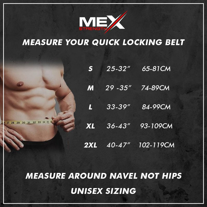 MexStrength Self Locking Neoprene Gym Weight Lifting Belts for Men Women, Lumbar Support Stability, Adjustable Design, Fit Straps, Deadlifts, Training, Bodybuilding, Green Large