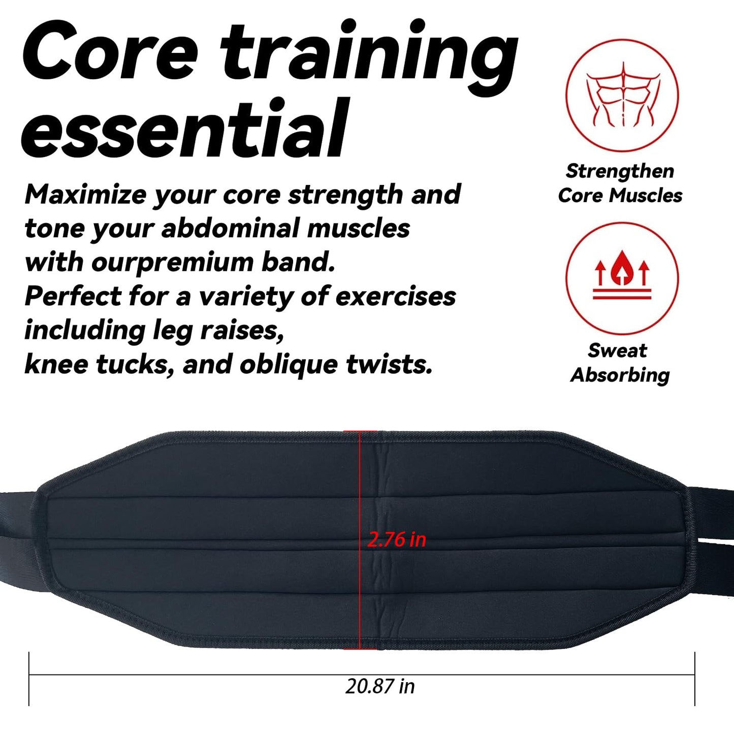 SUGOOE Hanging Ab Straps for Core Strength and Abdominal Training with 2 Rust-Resistant Carabiners, Pull Up Straps for Ab Workouts at Home and Gym (Pair)