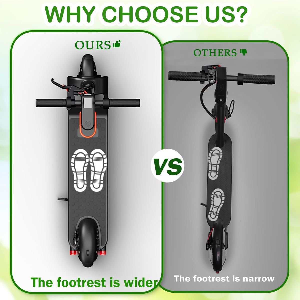 UrbanFish Electric Scooter, 350W/500W, 8.5" Tires, 17~20 Miles Range, 16/19 Mph, Folding E-Scooter with Dual Braking，APP Control (500-7.8AH)