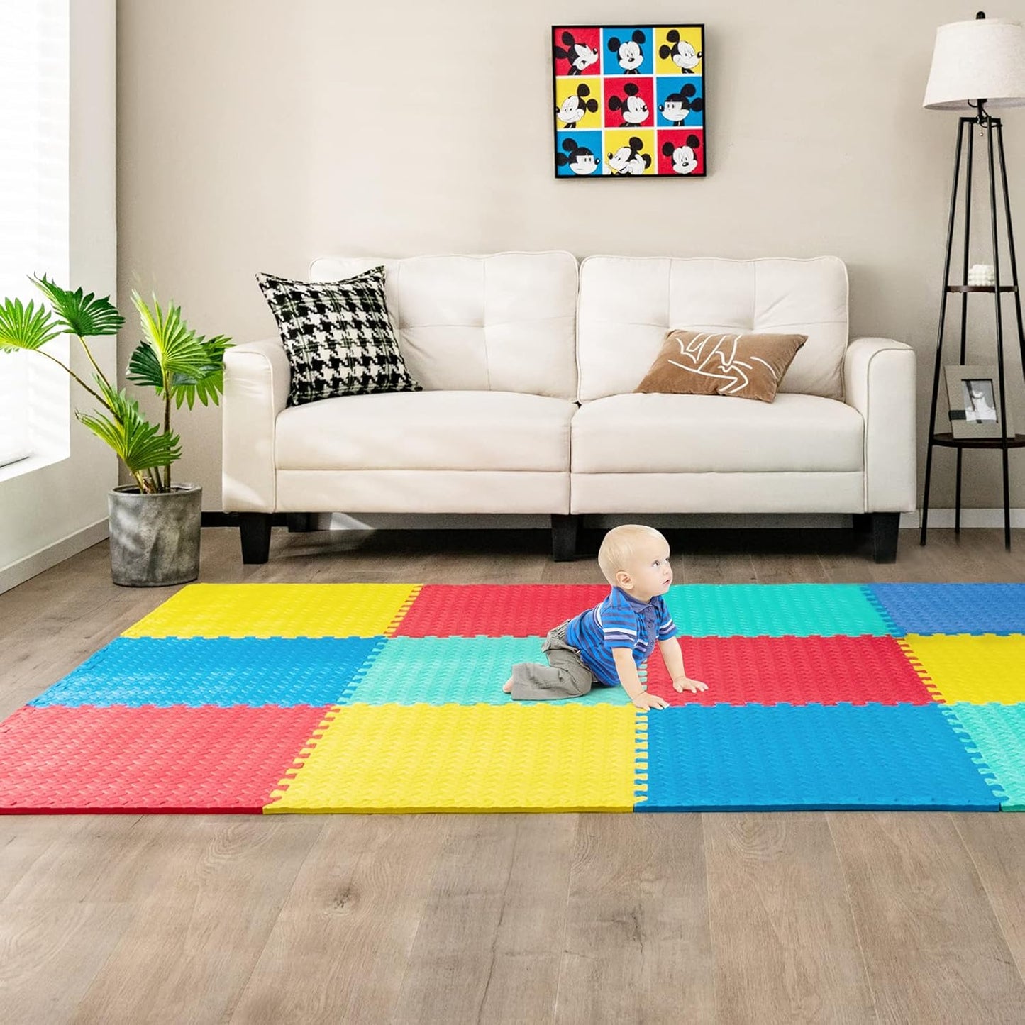 Tangkula 12 Tiles Exercise Flooring Mats - Non-Slip EVA Foam Interlocking Mats for Home Gym | 1/2" Thick