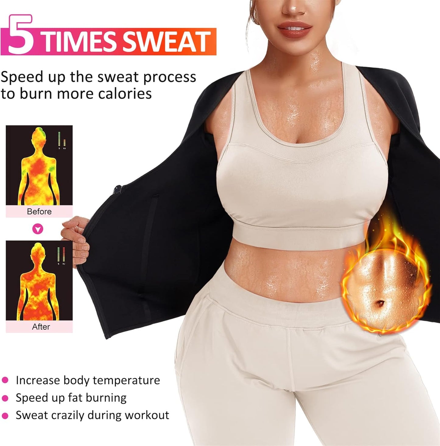 Women’s Waist Trainer Corset - Neoprene Sauna Sweat Trimmer Belt with Adjustable Tank Top | Body Shaper