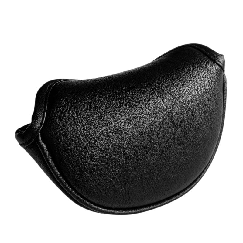 NEwoilkwo Classic Black Golf Putter Cover, Magnetic Half Mallet Putter Head Cover, Fits Scotty Cameron & Other Half Mallet Putter Clubs, 4.0 x 3.5 Inches, Leather