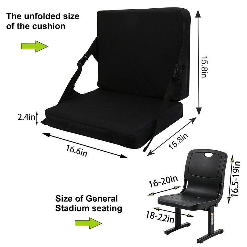 KIMI HOUSE Indoor & Outdoor Folding Chair Cushion Without Back Support, Foldable Portable Stadium Seat,Chair Cushion for Sports Events, Outing, Travelling，Hiking, Fishing