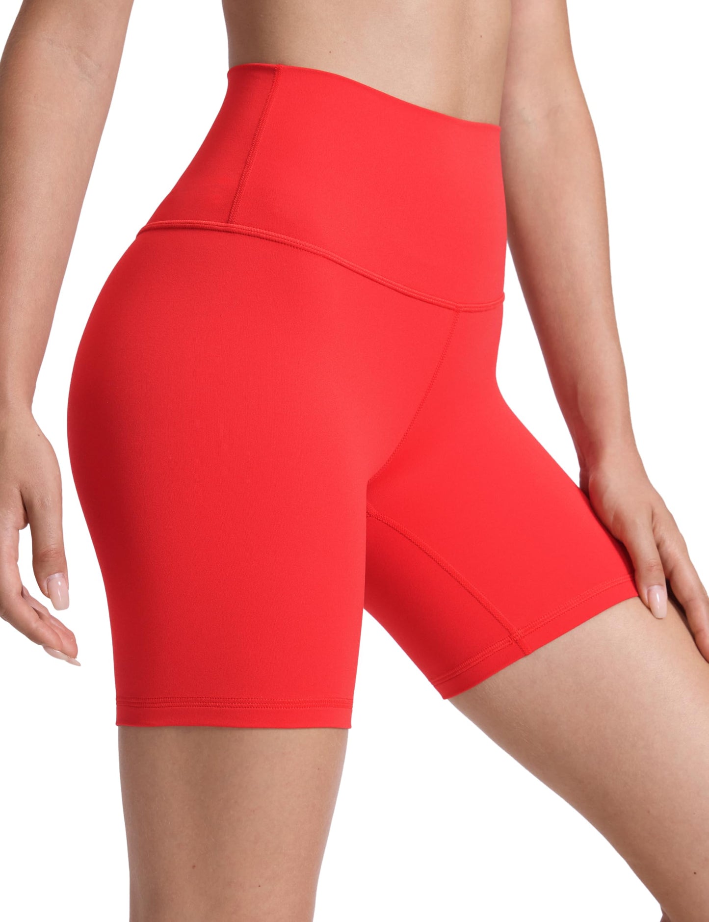 CRZ YOGA ButterLuxe Biker Shorts 6" - High Waisted Workout Running Volleyball Spandex Yoga Womens Deep Red Medium