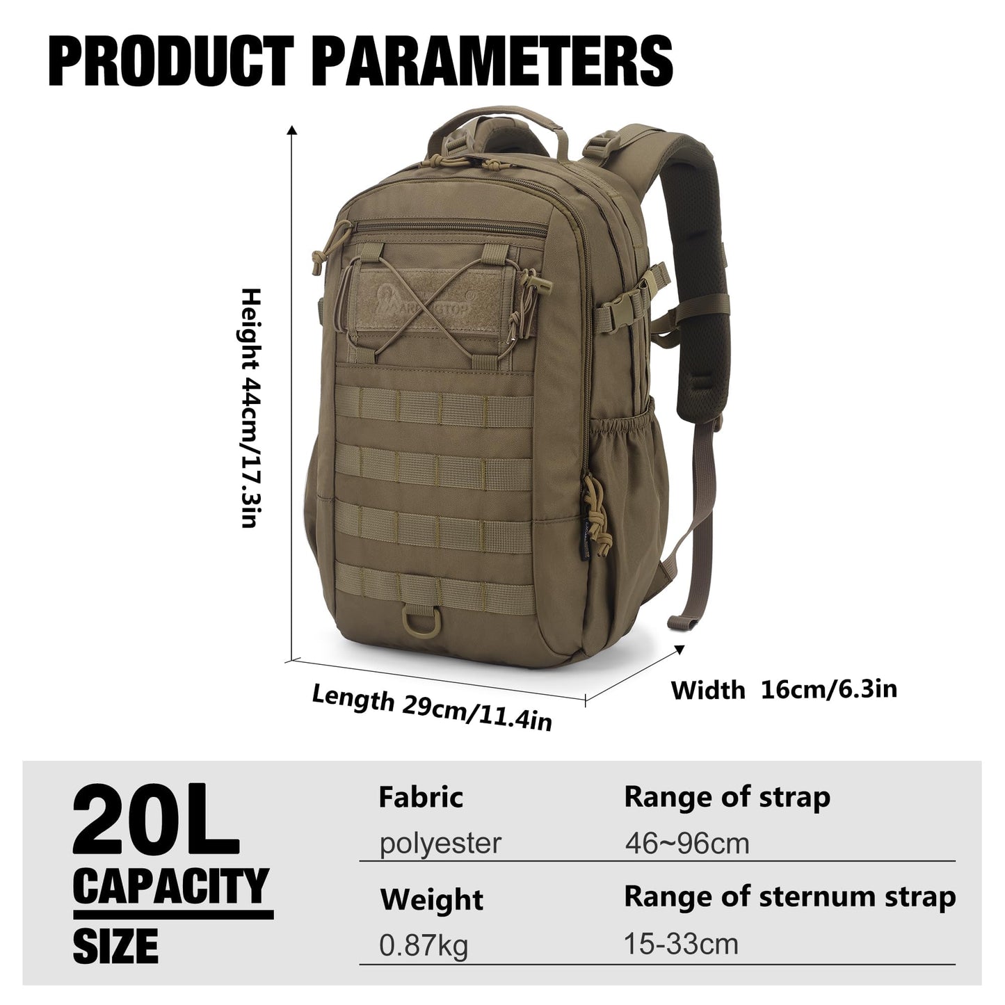 Mardingtop Small Military Tactical Backpack for Men 20L Molle Rucksack EDC Daypack for Hiking,Travel,Camping, Hunting